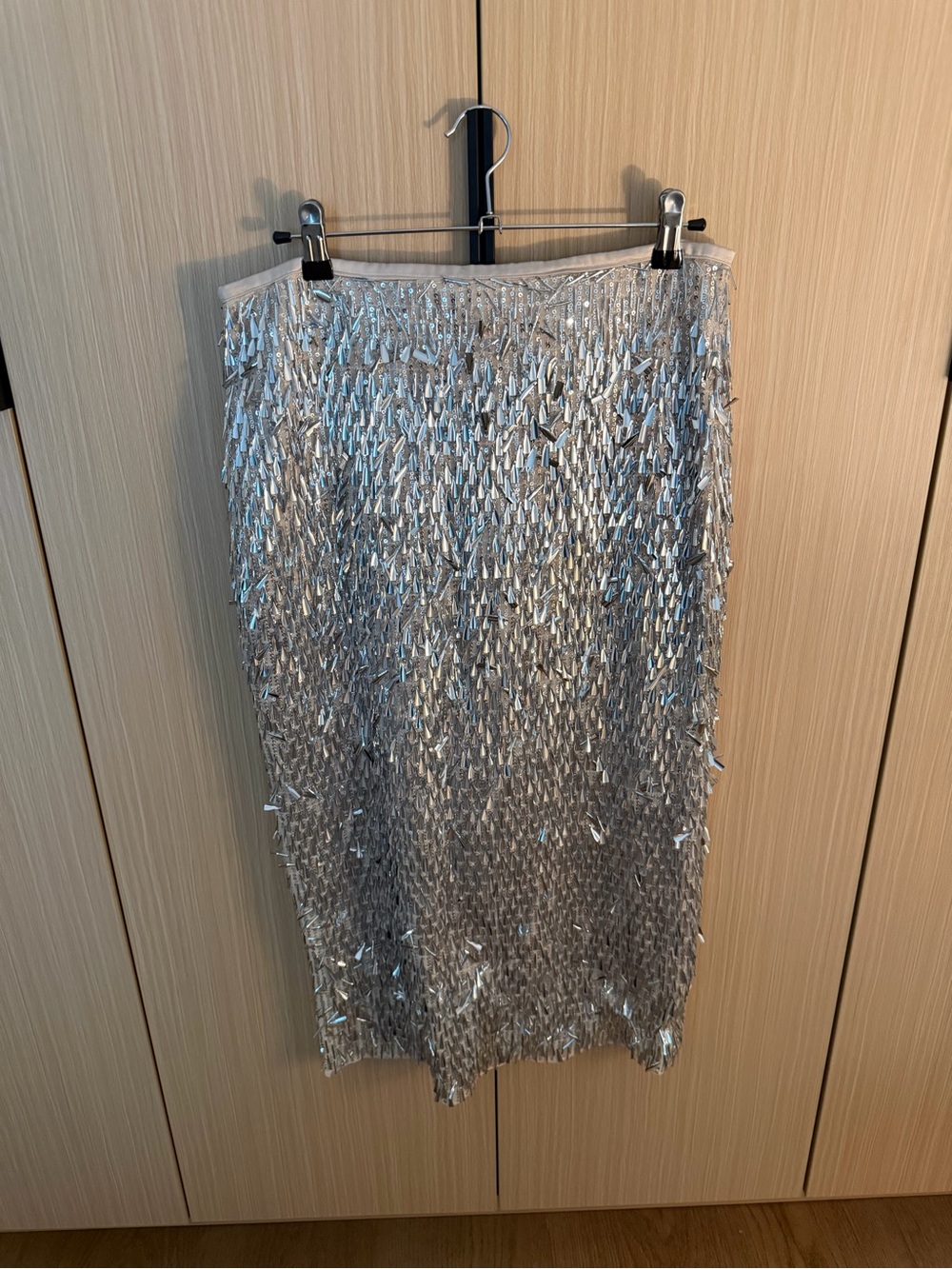 Zara Silver Sequin Pencil Skirt, never worn